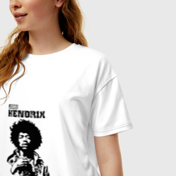 Женская футболка хлопок Oversize Jimi Hendrix - фото 2