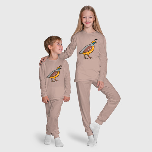 Детская пижама с лонгсливом хлопок с принтом Птица перепел, фото #5