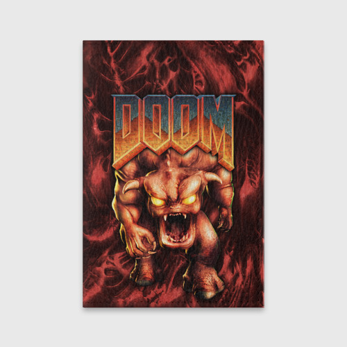 Обложка для паспорта матовая кожа DOS Doom - Bull demon, цвет черный