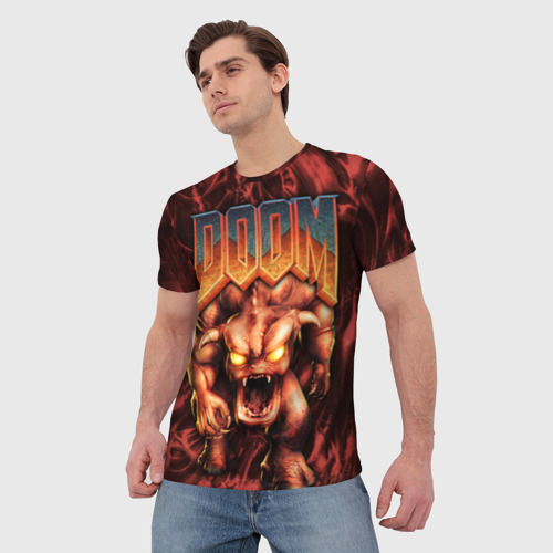Мужская футболка 3D DOS Doom - Bull demon, цвет 3D печать - фото 3