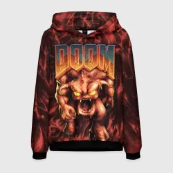 Мужская толстовка 3D DOS Doom - Bull demon