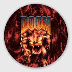 Круглый коврик для мышки DOS Doom - Bull demon