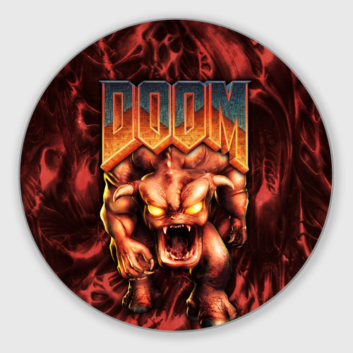 Круглый коврик для мышки DOS Doom - Bull demon