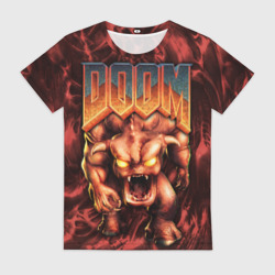 Женская футболка 3D DOS Doom - Bull demon