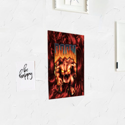 Постер с принтом DOS Doom - Bull demon для любого человека, вид спереди №3. Цвет основы: белый