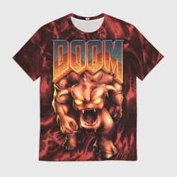 Мужская футболка 3D DOS Doom - Bull demon