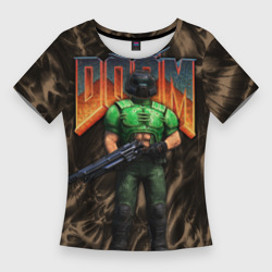 Женская футболка 3D Slim DOS Doom - Doomguy
