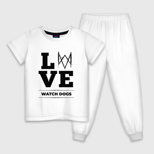 Детская пижама хлопок с принтом Watch Dogs love classic, вид спереди #2