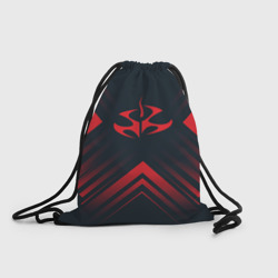 Рюкзак-мешок 3D Красный символ Hitman на темном фоне со стрелками