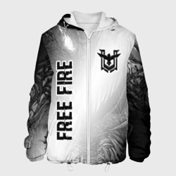 Мужская куртка 3D Free Fire glitch на светлом фоне: надпись, символ