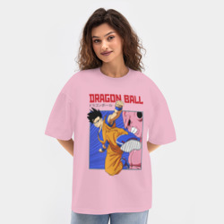Женская футболка Oversize хлопок texturе Dragon Ball - Сон Гоку - Удар - фото 2