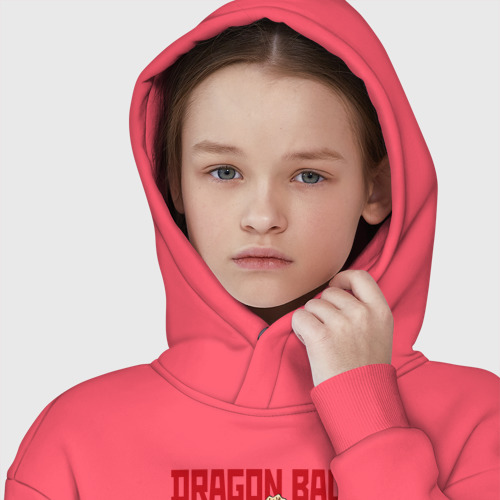 Детское худи Oversize хлопок Dragon Ball - Сон Гоку - Удар, цвет коралловый - фото 6