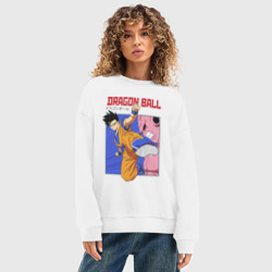 Женский свитшот oversize без начеса хлопок Dragon Ball - Сон Гоку - Удар - фото 2