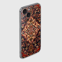 Чехол для iPhone 15 силиконовый с защитой камеры Советский бабушкин ретро ковёр с узорами текстура - фото 2