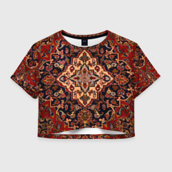 Женская футболка Crop-top 3D Советский бабушкин ретро ковёр с узорами текстура