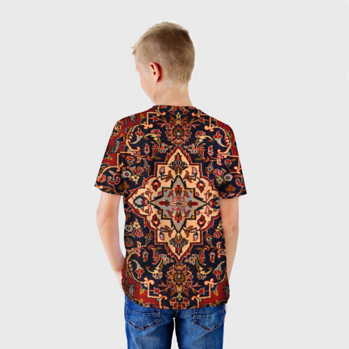 Детская футболка 3D Советский бабушкин ретро ковёр с узорами текстура, цвет 3D печать - фото 4