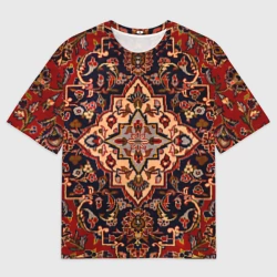 Мужская футболка oversize 3D Советский бабушкин ретро ковёр с узорами текстура