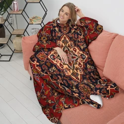 Плед с рукавами Советский бабушкин ретро ковёр с узорами текстура - фото 2