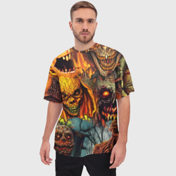 Мужская футболка oversize 3D Монстры ужасные хэллоуинские - фото 2