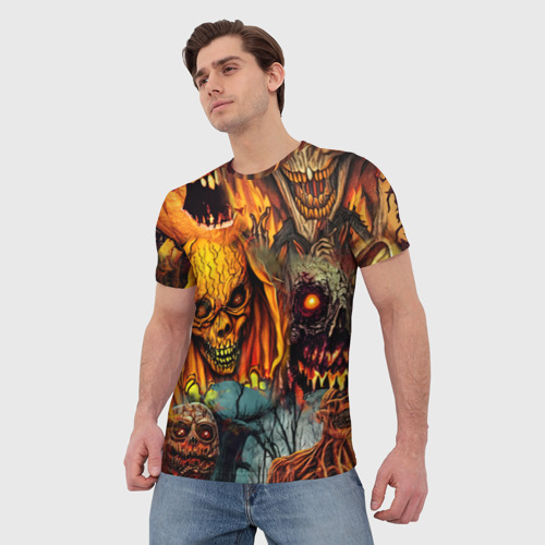 Мужская футболка 3D Монстры ужасные хэллоуинские, цвет 3D печать - фото 3