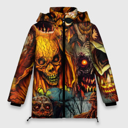 Женская зимняя куртка Oversize  Монстры ужасные хэллоуинские 