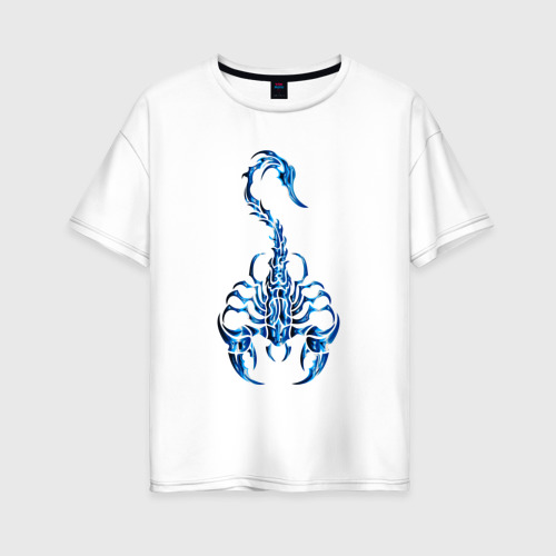Женская футболка хлопок Oversize с принтом Знак зодиака - скорпион, вид спереди #2