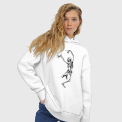 Женское худи Oversize хлопок Хеллоуин - скелет и балет - фото 2