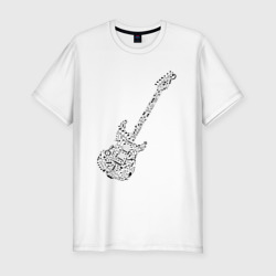Мужская футболка хлопок Slim Гитара из нот