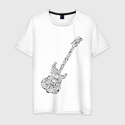 Гитара из нот – Мужская футболка хлопок с принтом купить со скидкой в -20%