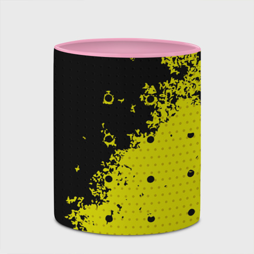 Кружка с полной запечаткой Black & yellow, цвет белый + розовый - фото 4