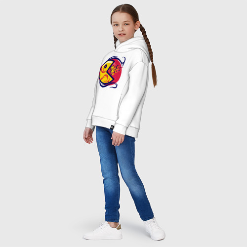 Детское худи Oversize хлопок Pacman из ретро игры извергает пламя - фото 5