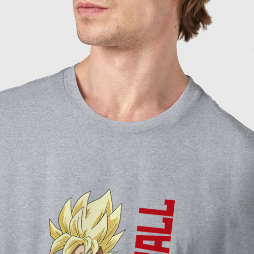Мужская футболка хлопок Dragon Ball - Goky Son, цвет меланж - фото 6