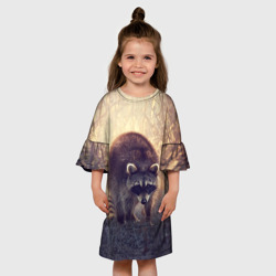 Детское платье 3D Любопытный енот - фото 2