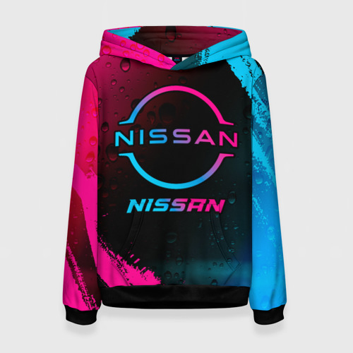 Женская толстовка 3D Nissan - neon gradient, цвет 3D печать