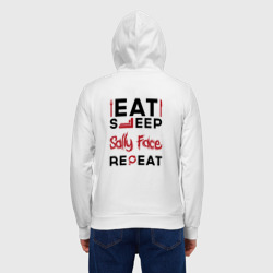 Мужская толстовка на молнии хлопок Надпись: eat sleep Sally Face repeat - фото 2