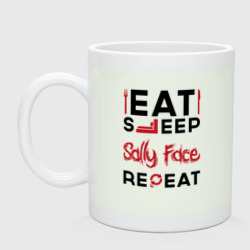 Кружка керамическая Надпись: eat sleep Sally Face repeat