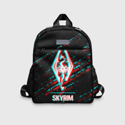 Детский рюкзак 3D Skyrim glitch логотип на темном