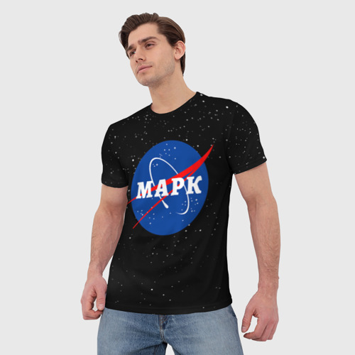 Мужская футболка 3D Марк НАСА космос, цвет 3D печать - фото 3