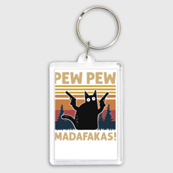 Брелок прямоугольный 35*50 Кот с пистолетами - Madafakas