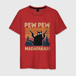 Мужская футболка хлопок Кот с пистолетами - Madafakas