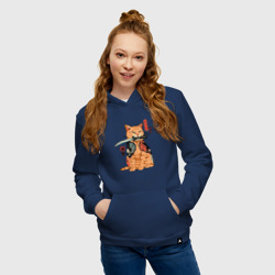 Женская толстовка хлопок Японский Кот Якудза - фото 2