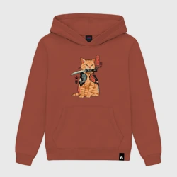 Женская толстовка хлопок Японский Кот Якудза