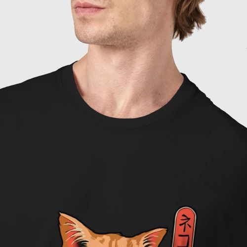 Мужская футболка хлопок Японский Кот Якудза - фото 6