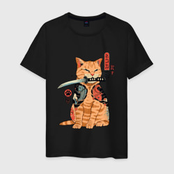 Мужская футболка хлопок Японский Кот Якудза