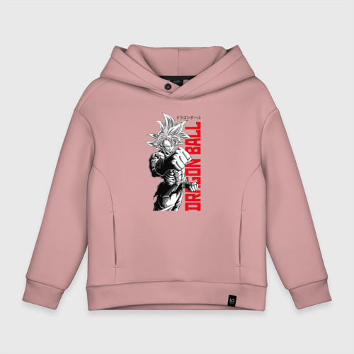 Детское худи Oversize хлопок Dragon Ball - Son Goku - Character, цвет пыльно-розовый