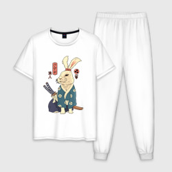 Мужская пижама хлопок Кролик самурай с мечом
