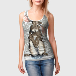 Женская майка 3D Кролик Снежок Милый - фото 2