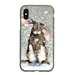 Чехол для iPhone XS Max матовый Кролик Снежок Милый