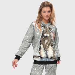 Женский костюм с толстовкой 3D Кролик Снежок Милый - фото 2