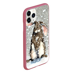 Чехол для iPhone 11 Pro Max матовый Кролик Снежок Милый - фото 2